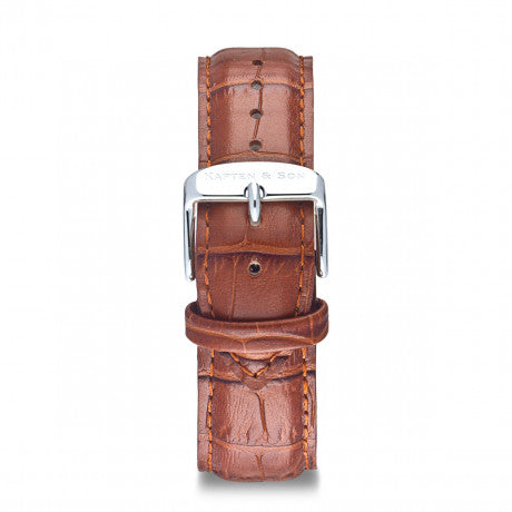 Leather Strap Brown Croco Leather